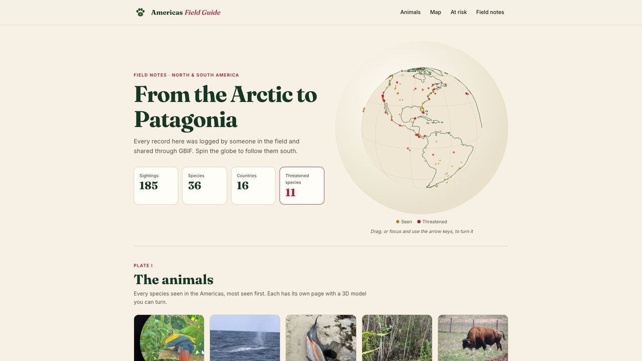Americas Field Guide, built by @alex-njaiya