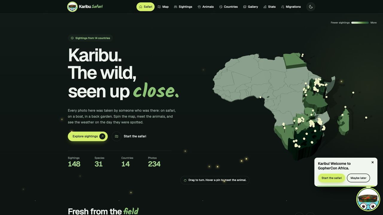 Karibu Safari, built by @Ashelycole1