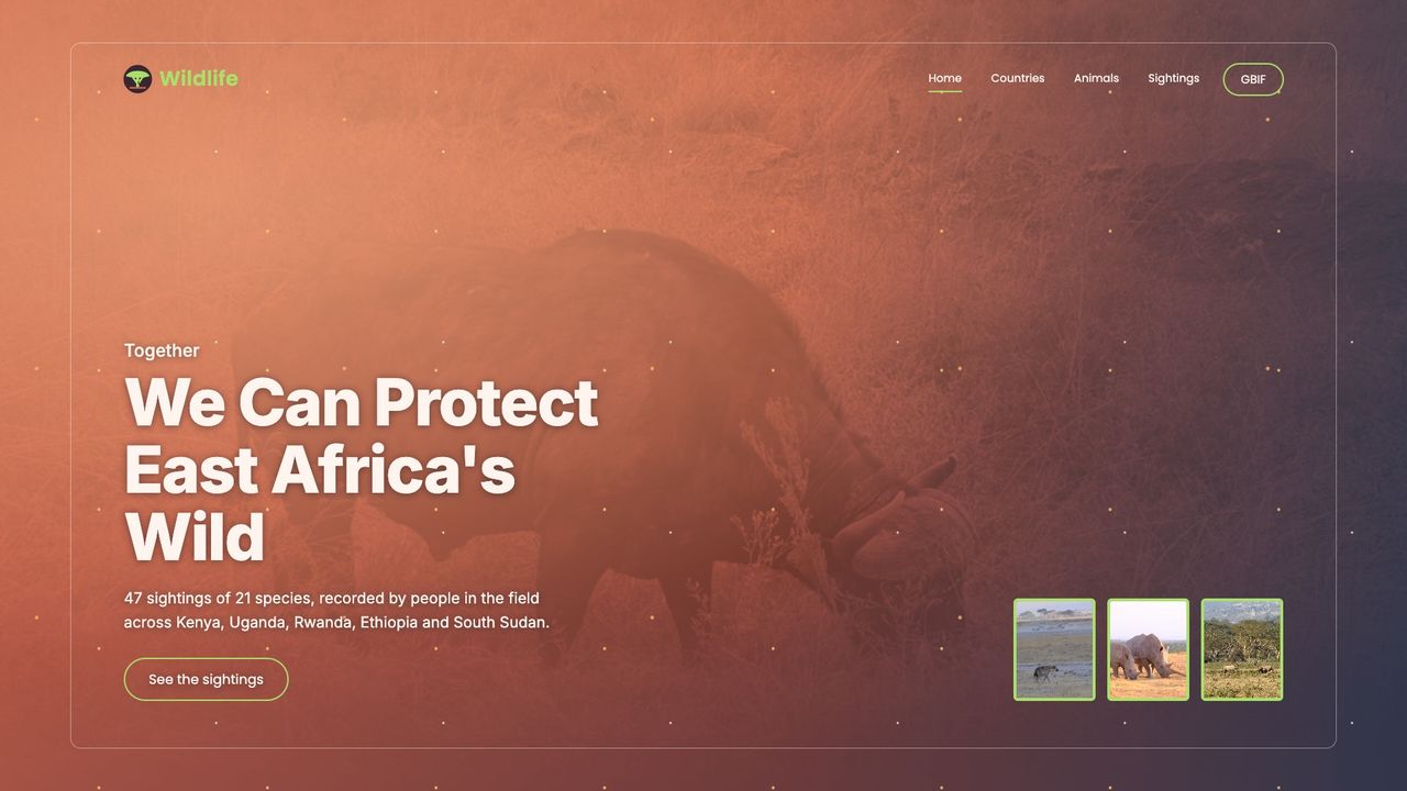 Wildlife of East Africa, built by @cholthi