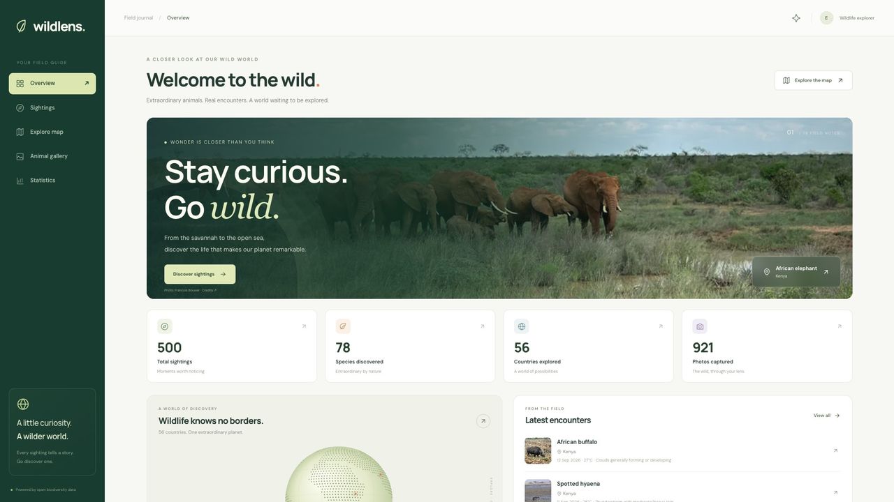 Wildlens, built by @dev-bramwel