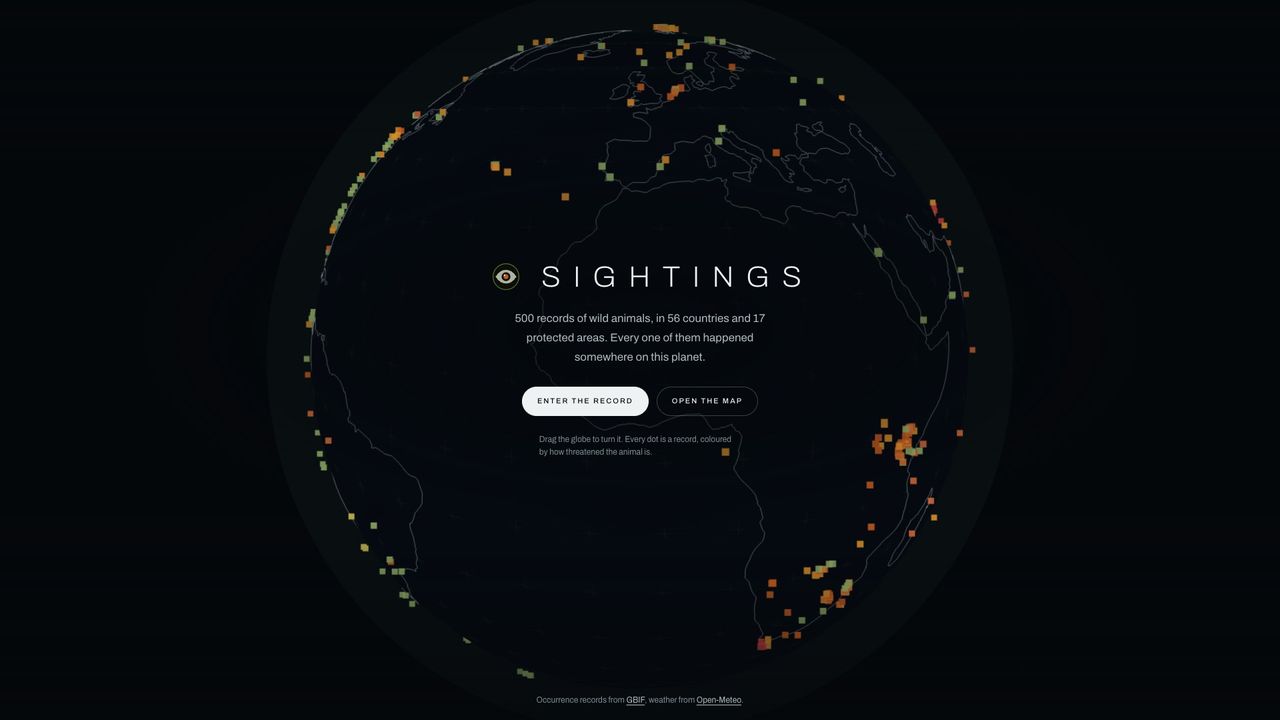 Sightings, built by @harrisonTechInv